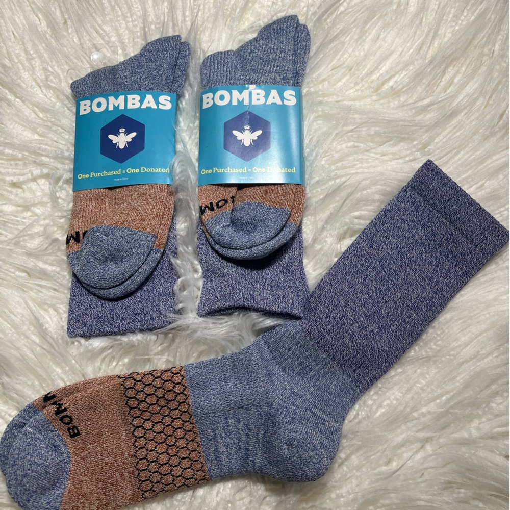 BOMBAS MIDWEIGHT LARGE CALF/ CREW SOCKS X3